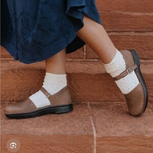 Naot Catania Leather Mary‎ Jane Shoes Beige